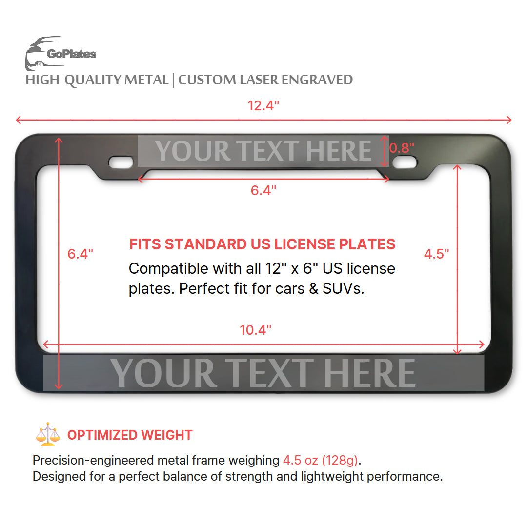 Custom License Plate Frame – Single