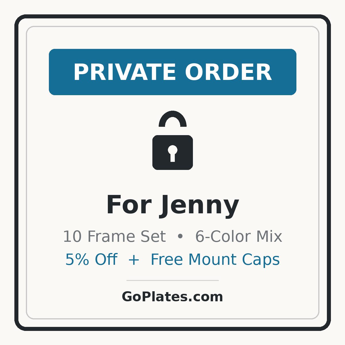 Custom Order for Jenny — 10 Frame Set