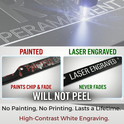 Custom License Plate Frame-Reverse Engraved | Designer Style