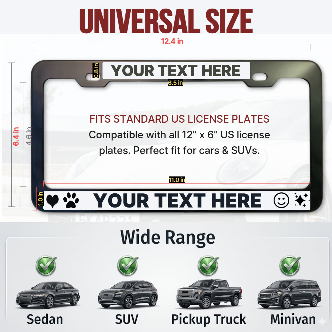 Custom License Plate Frame-Reverse Engraved | Designer Style