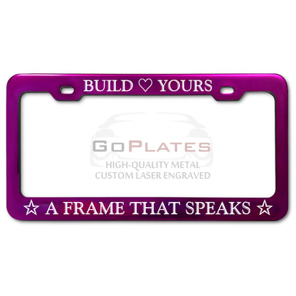 Custom Purple License Plate Frame – Single