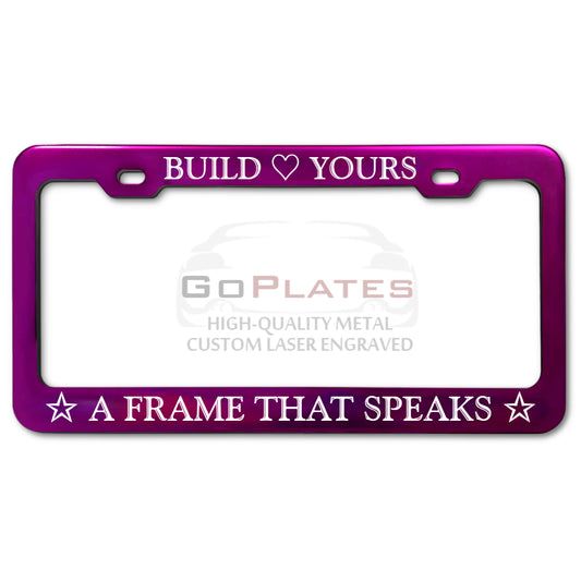 Custom Purple License Plate Frame – Single