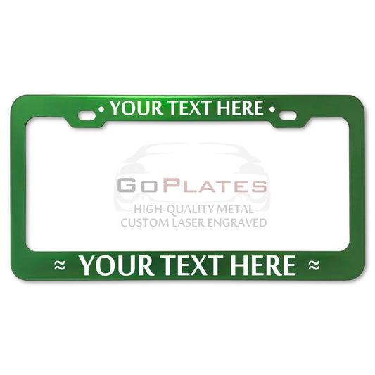 Custom Green License Plate Frame – Single