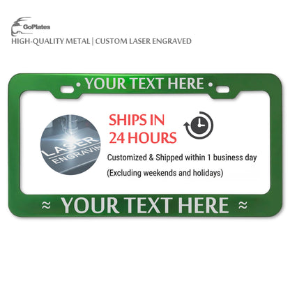 Custom Green License Plate Frame – Single