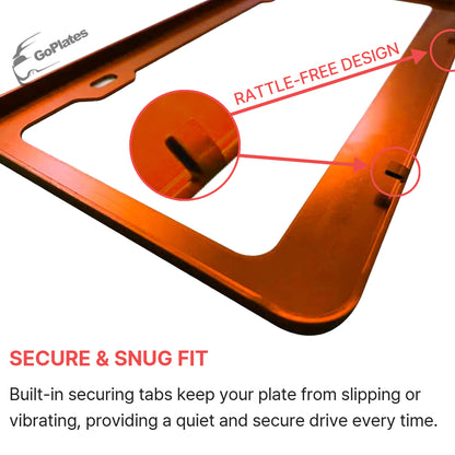 Custom Orange License Plate Frame – Single