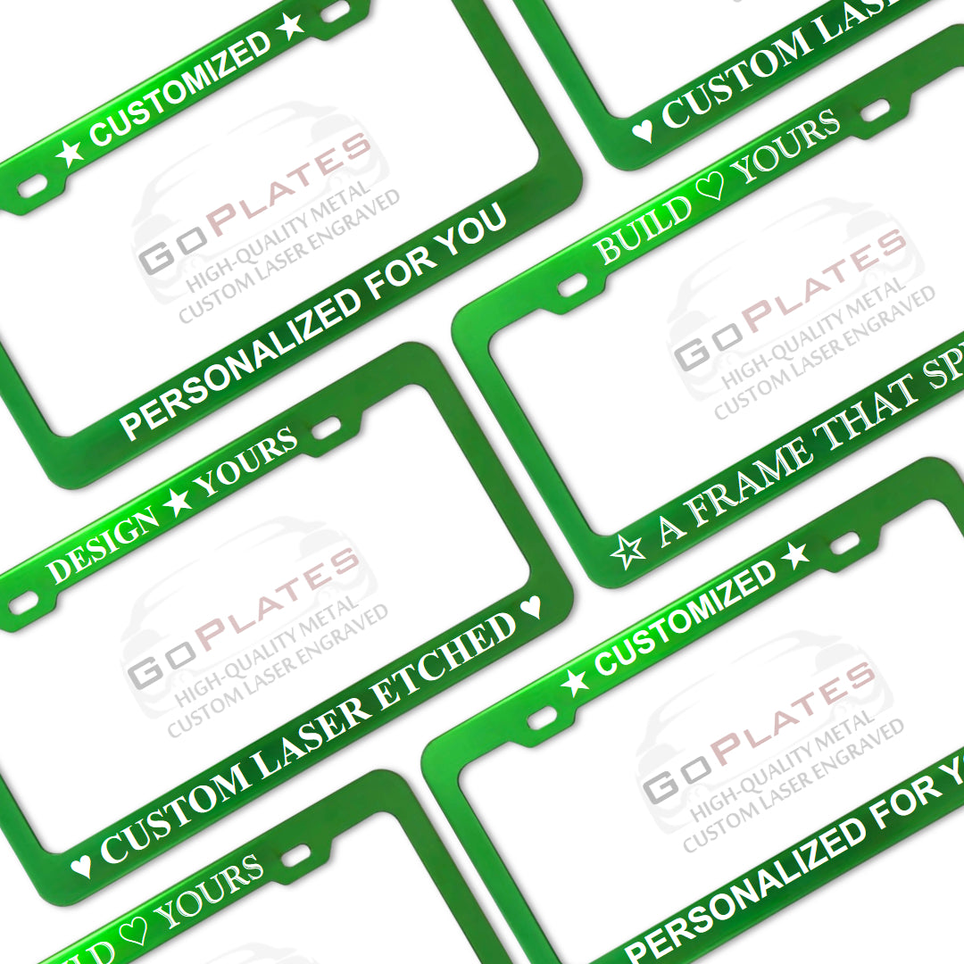 Custom Green License Plate Frame – Single
