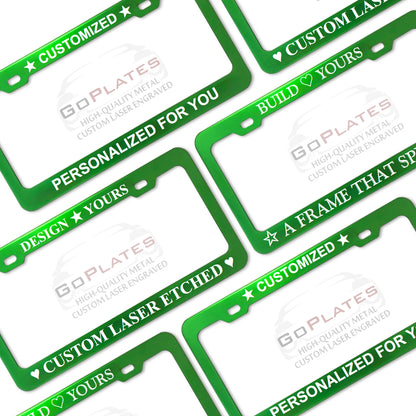 Custom Green License Plate Frame – Single