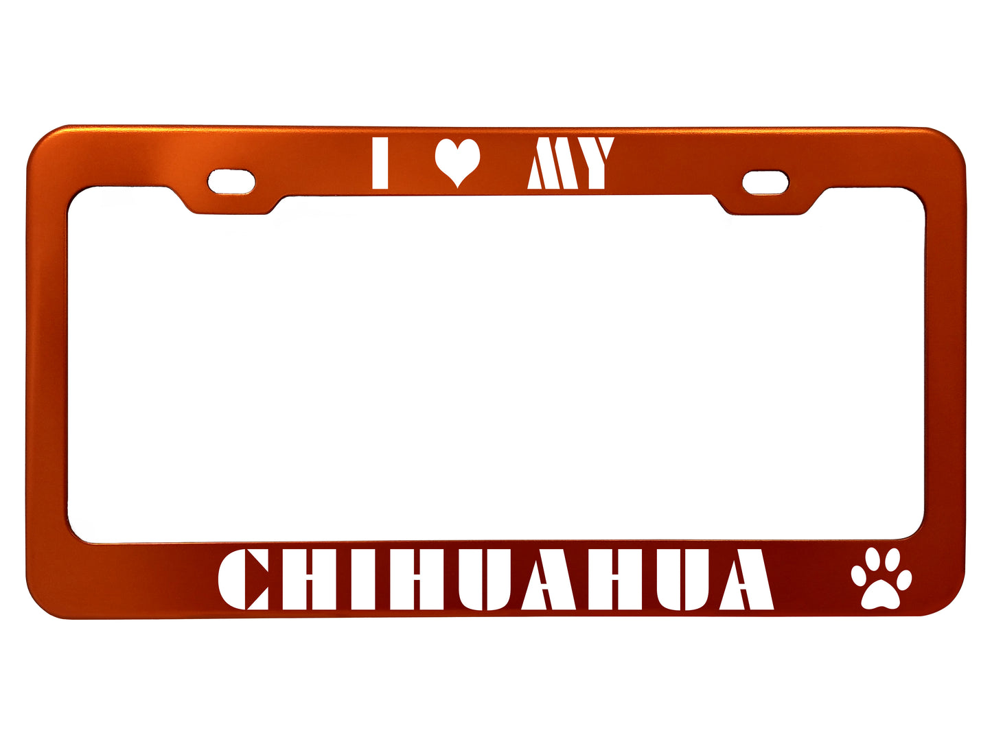 Pet License Plate Frames - Anodized Aluminum