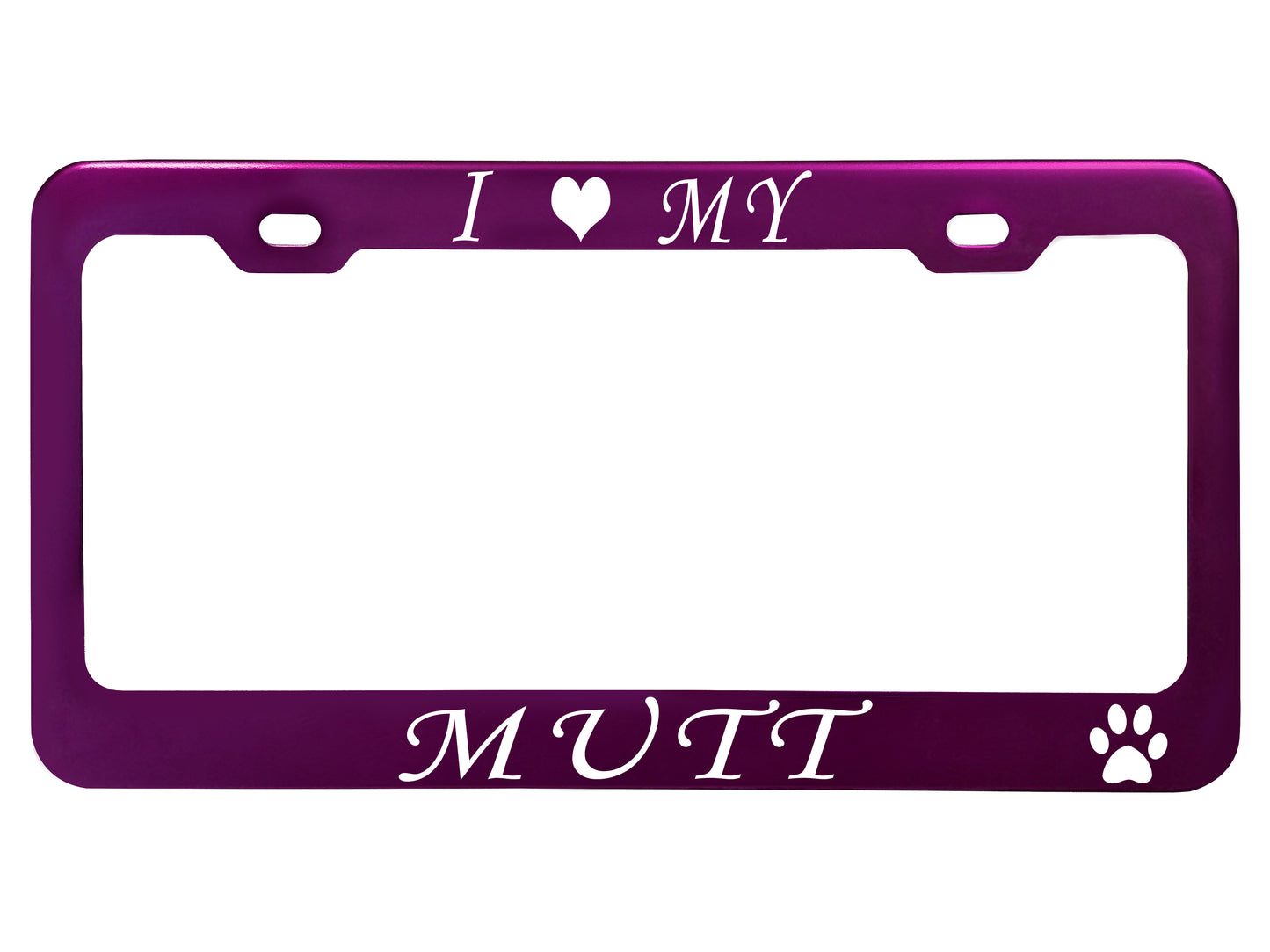 Pet License Plate Frames - Anodized Aluminum