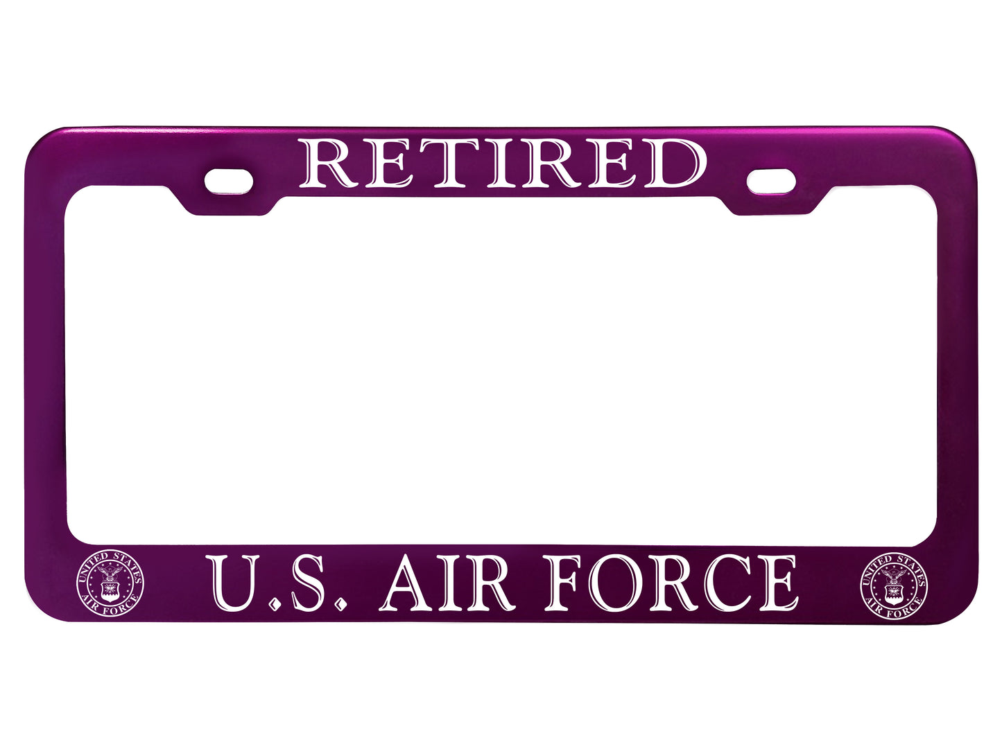 Military License Plate Frames - Anodized Aluminum