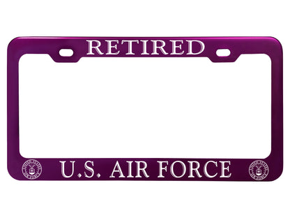 Military License Plate Frames - Anodized Aluminum