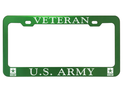 Military License Plate Frames - Anodized Aluminum