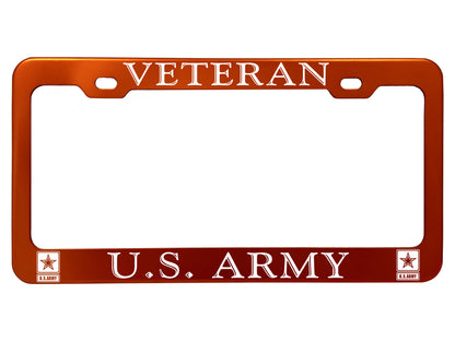 Military License Plate Frames - Anodized Aluminum